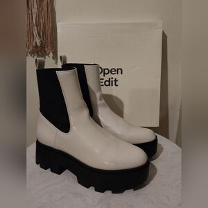 Open Edit Women's Patent Iris Lug Chelsea Boots